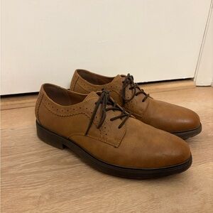 Frye and Co. Men's Grant Leather Oxford Shoes Cognac Brown Size 9.5 M